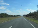 Tree farms on both sides of the nice four lane highway