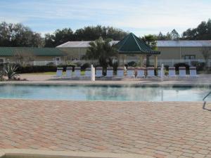 Steam coming off the heated pool at the main office complex