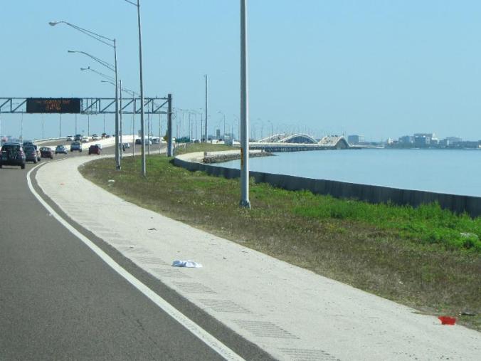 Heading towards Howard Frankland Bridge and Tampa on I-275