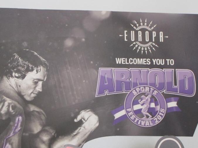 One company's banner with a vintage picture of Arnold