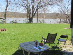 Our campsite next to the Ohio River