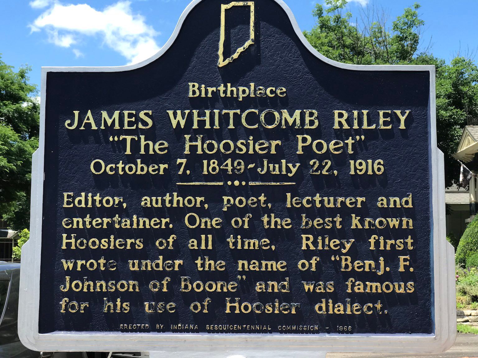 James Whitcomb Riley, The Hoosier Poet | Roadtirement